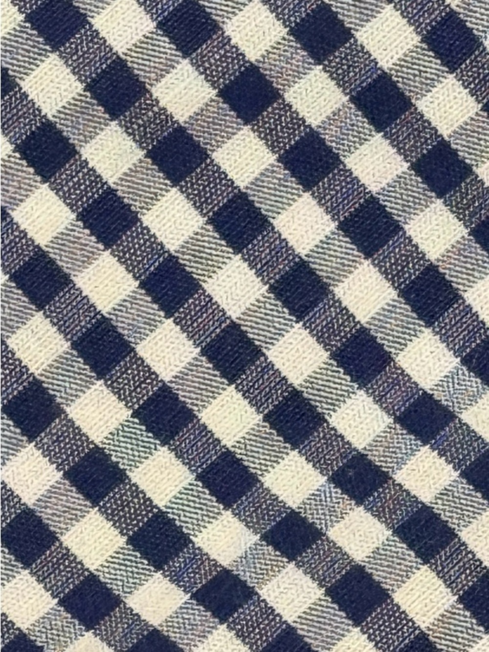 J.Crew The Cotton Tie Navy White Gingham Check 100% Cotton Mens - Picture 3 of 7